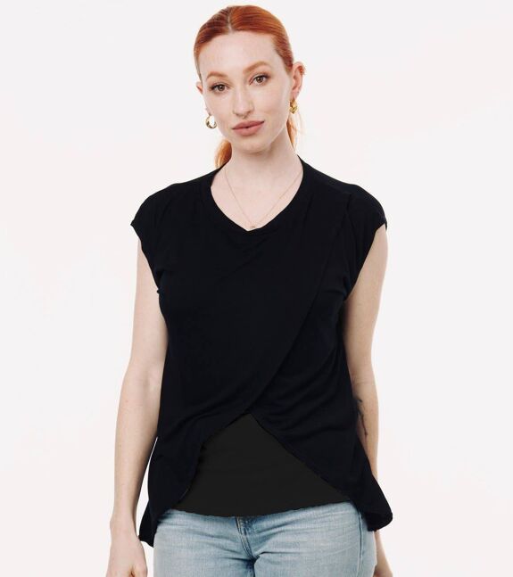 Nursing T-Shirt (Black / Black Vest)